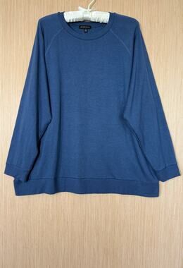 Beyond Yoga Cozy Fleece Favorite Raglan Crew Sweatshirt Size 2X Blue USA Made